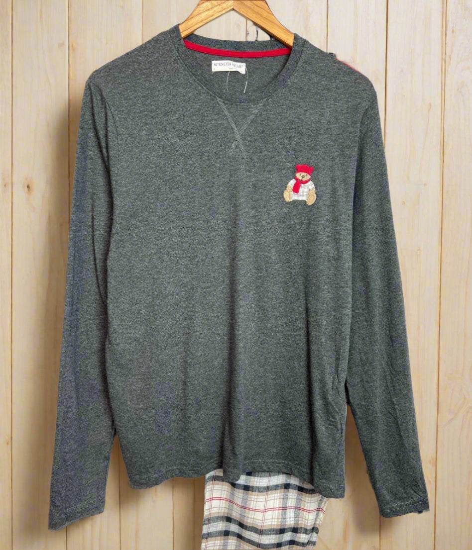 Mens Long Sleeved Spencer Bear Pyjamas