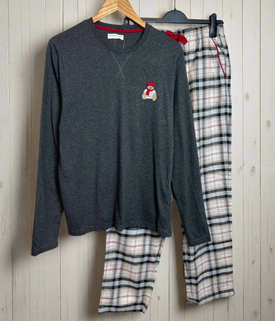 Mens Long Sleeved Spencer Bear Pyjamas