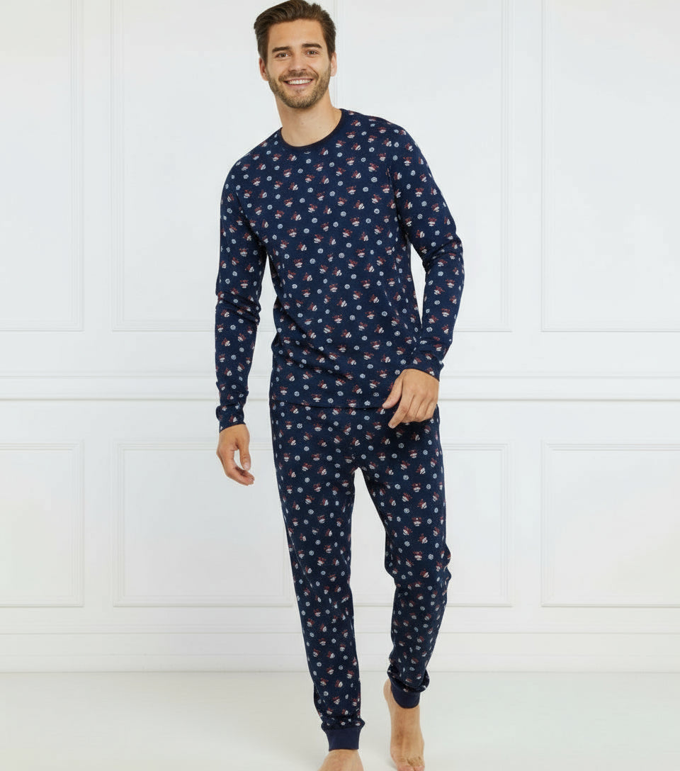Mens Festive Footie Print Pyjamas