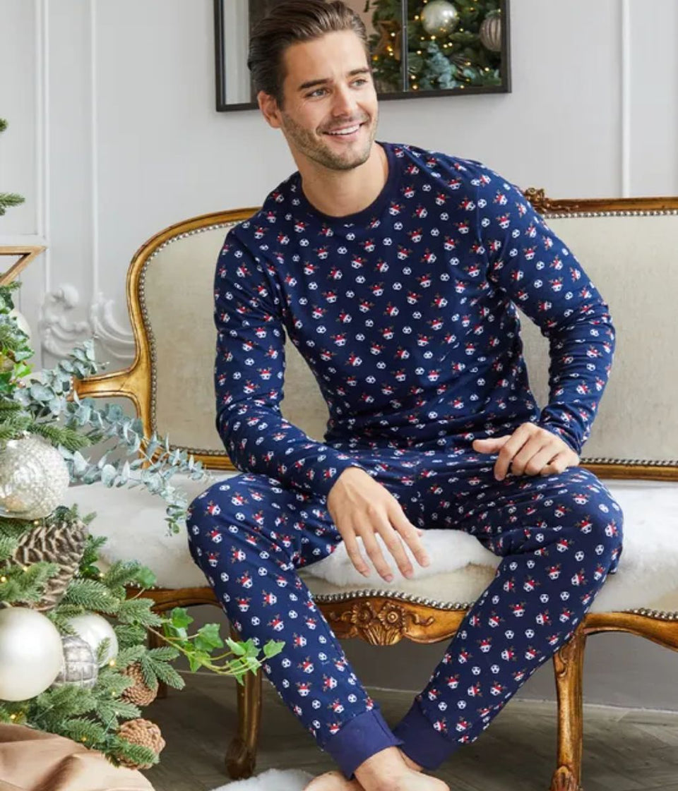 Mens Festive Footie Print Pyjamas