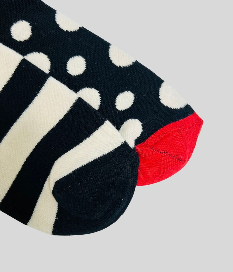 Happy Socks 2 Packs Black Spots & Stripes