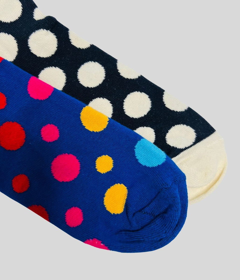 Happy Socks 2 Packs Blue & Navy Spots