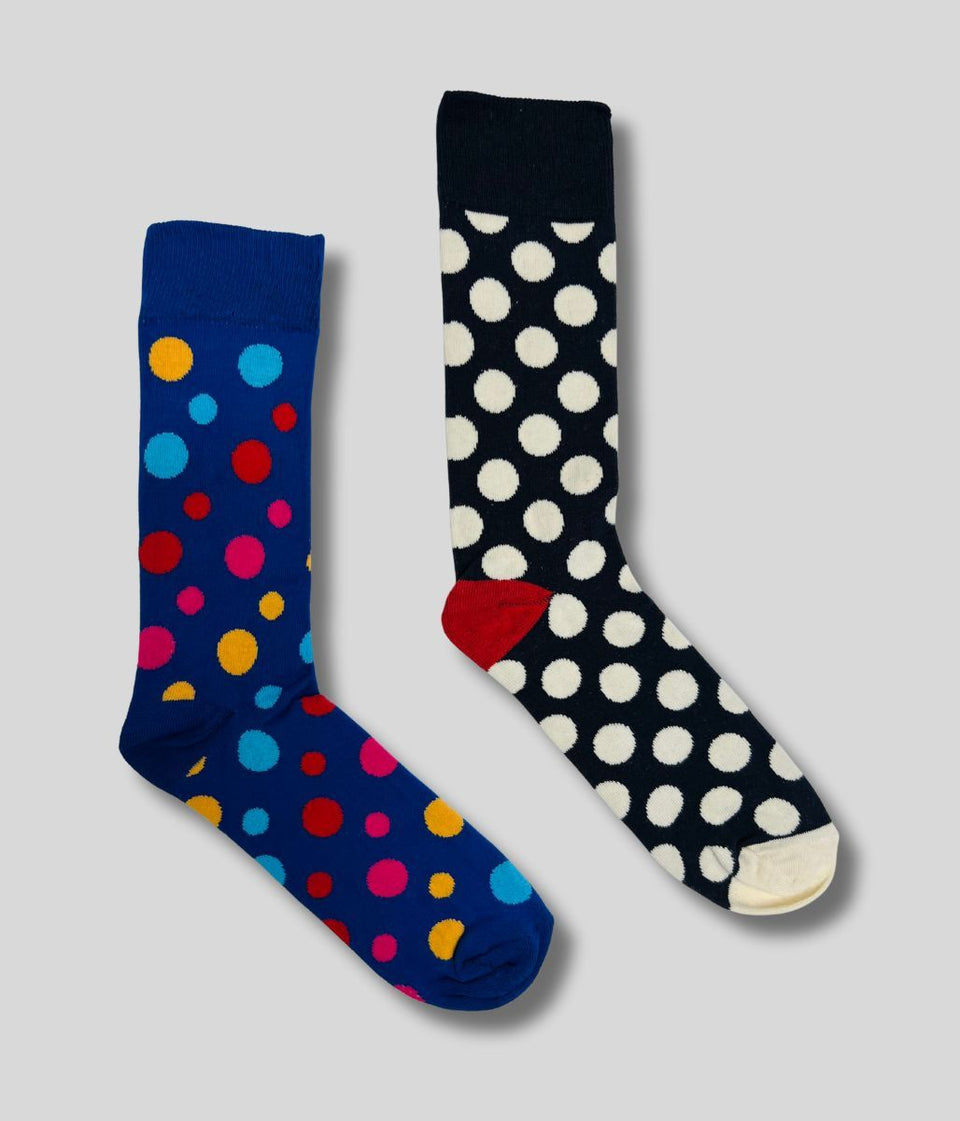 Happy Socks 2 Packs Blue & Navy Spots