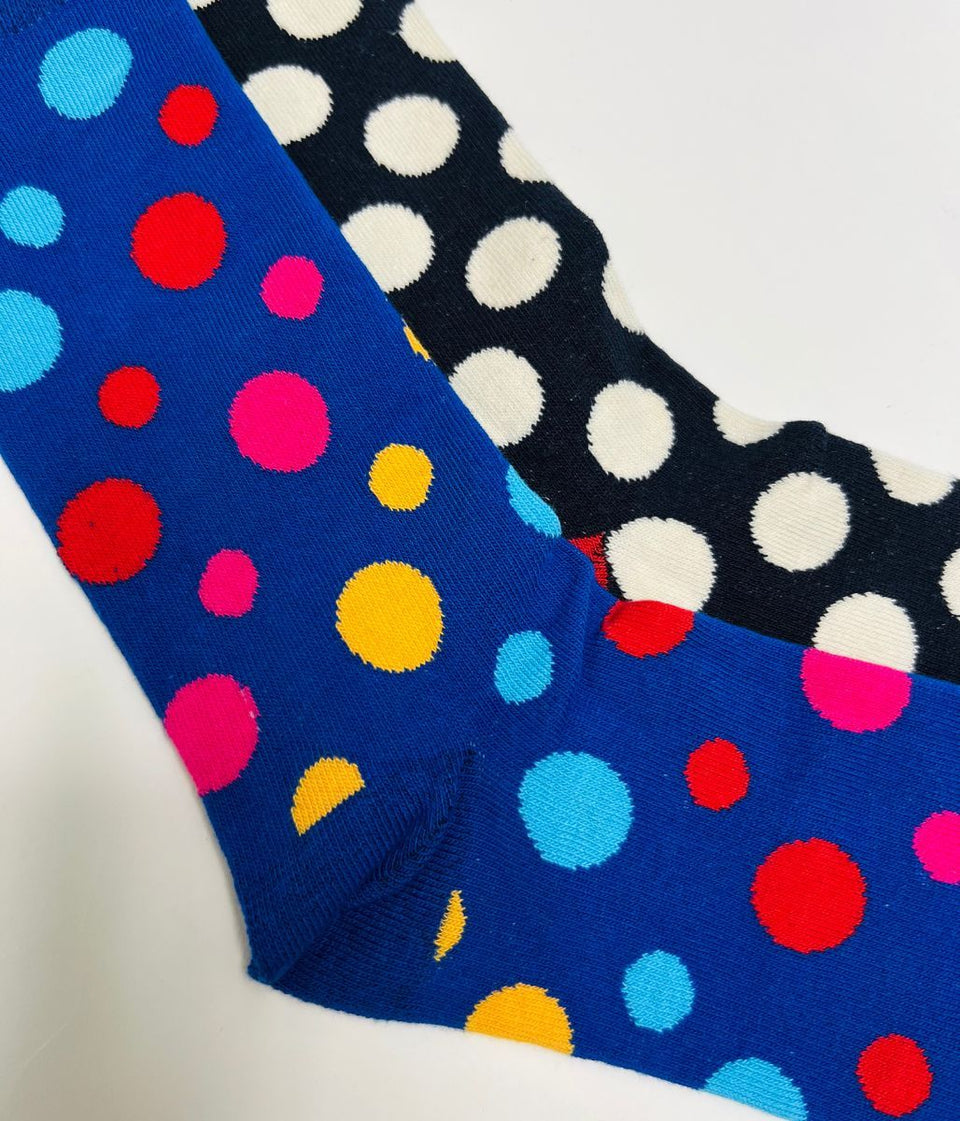 Happy Socks 2 Packs Blue & Navy Spots
