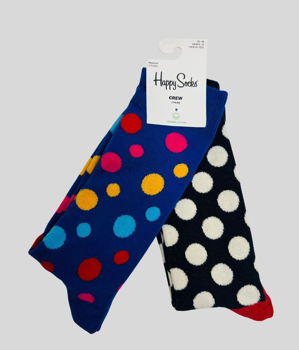 Happy Socks 2 Packs Blue & Navy Spots