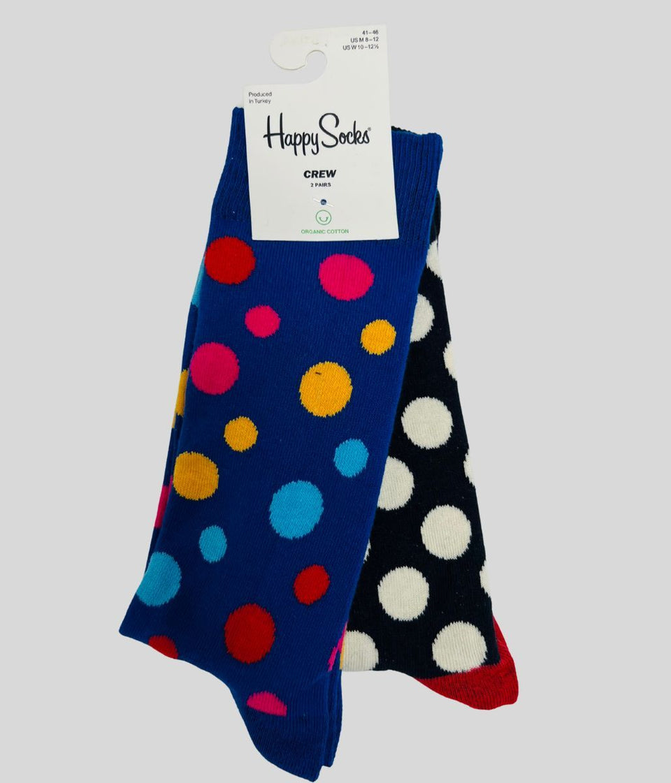 Happy Socks 2 Packs Blue & Navy Spots