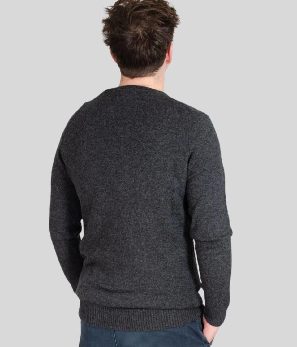 Charcoal Men's Lambswool Crew Neck Jumper