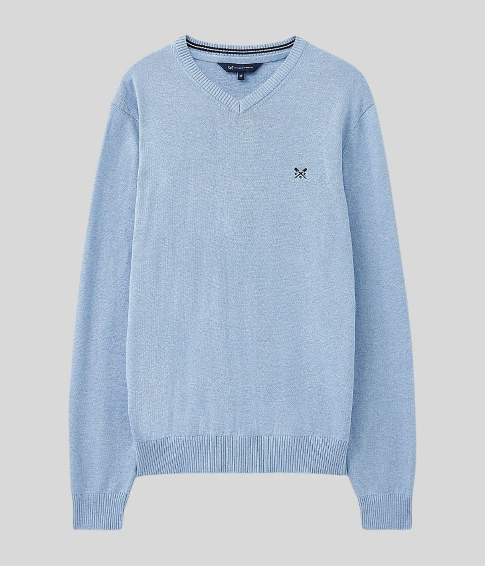 Blue Mens Cotton Logo Jumper