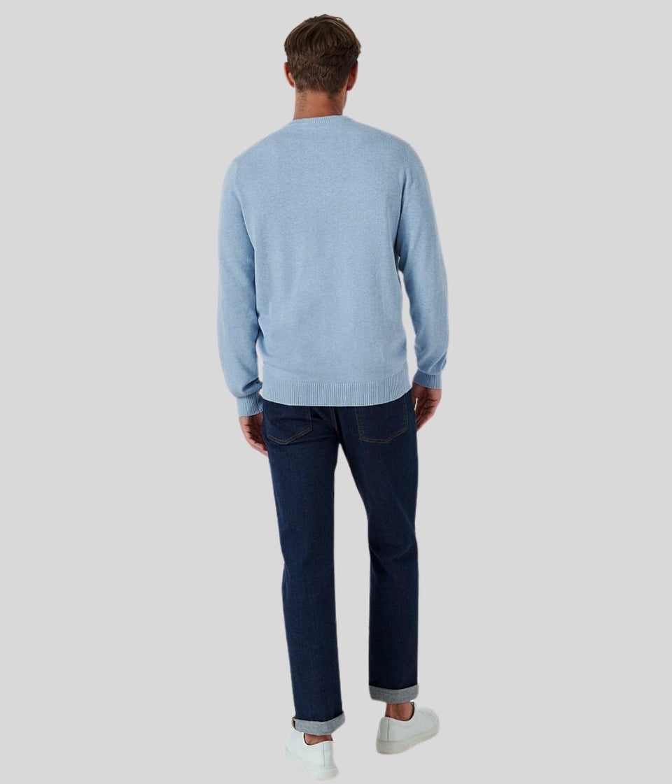 Blue Mens Cotton Logo Jumper