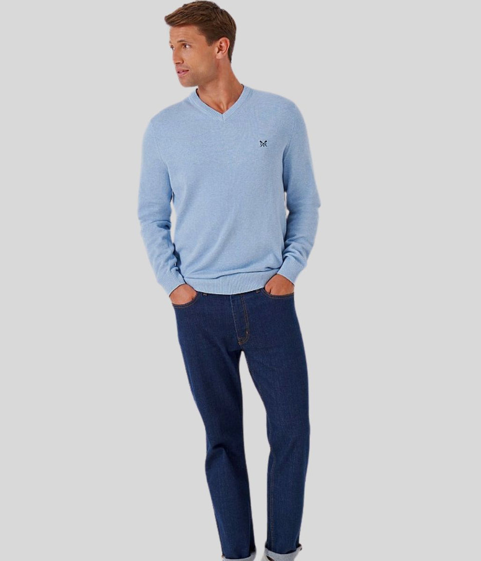 Blue Mens Cotton Logo Jumper