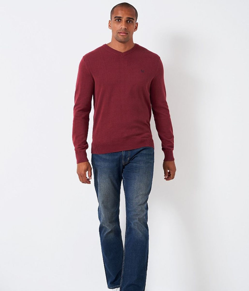 Burgundy Mens Cotton Logo Jumper