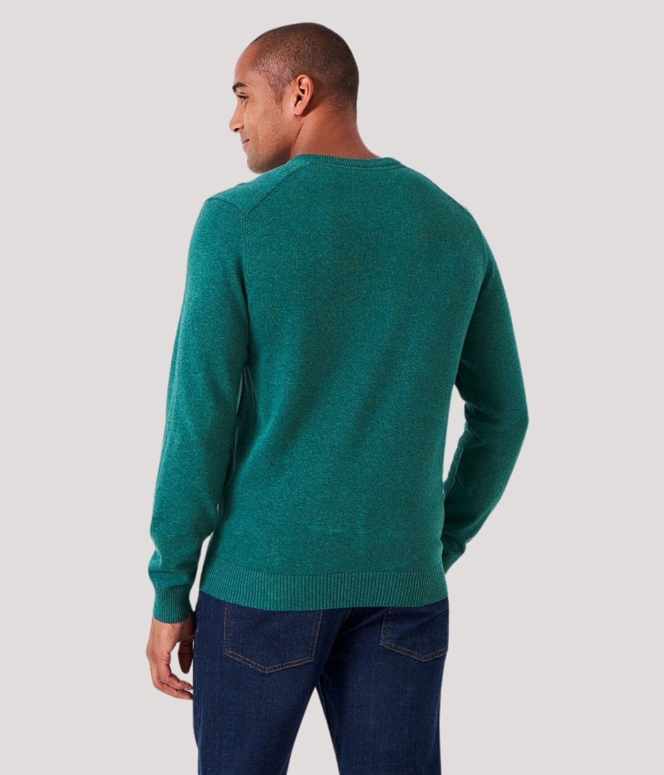 Green Mens Cotton Logo Jumper