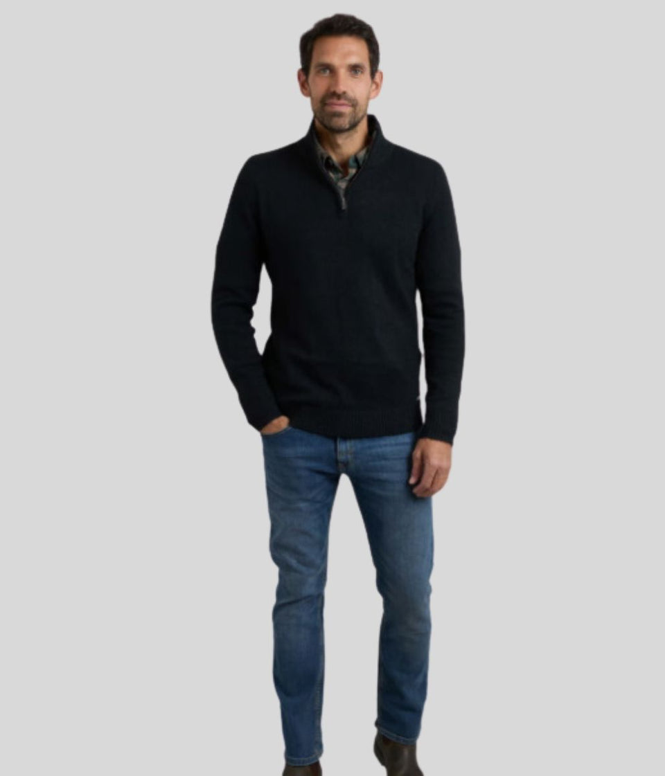 Black Men's Helmsdale 1/4 Zip Jumper