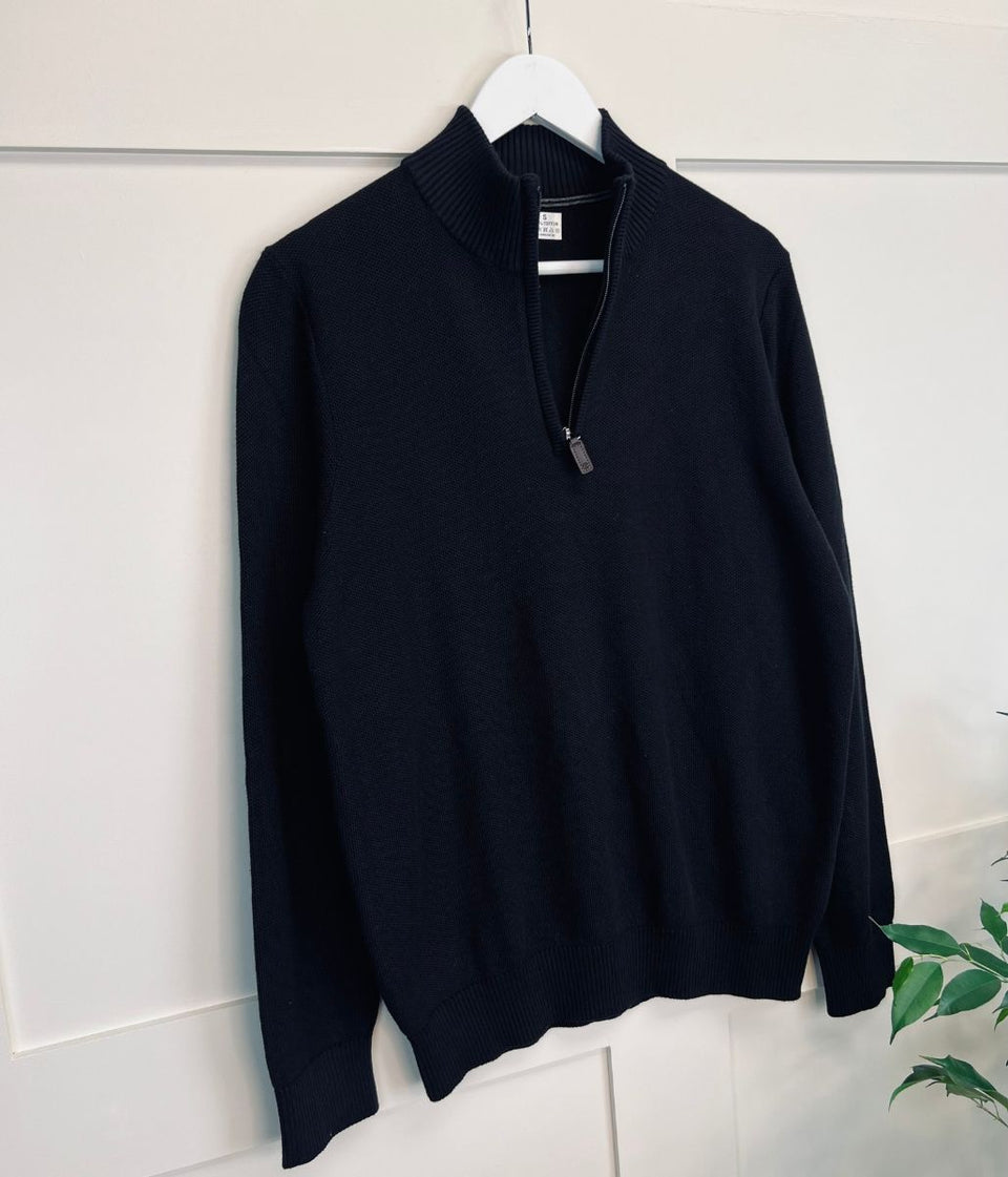 Black Mens 1/4 Zip Jumper