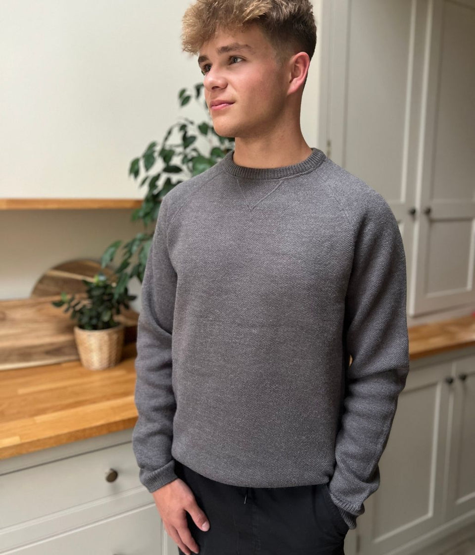 Grey Men's Wool Blend Jumper