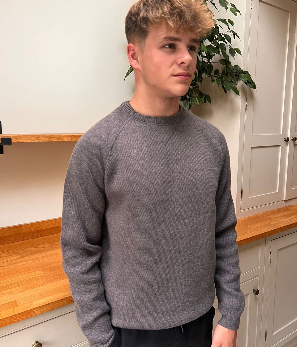 Grey Men's Wool Blend Jumper