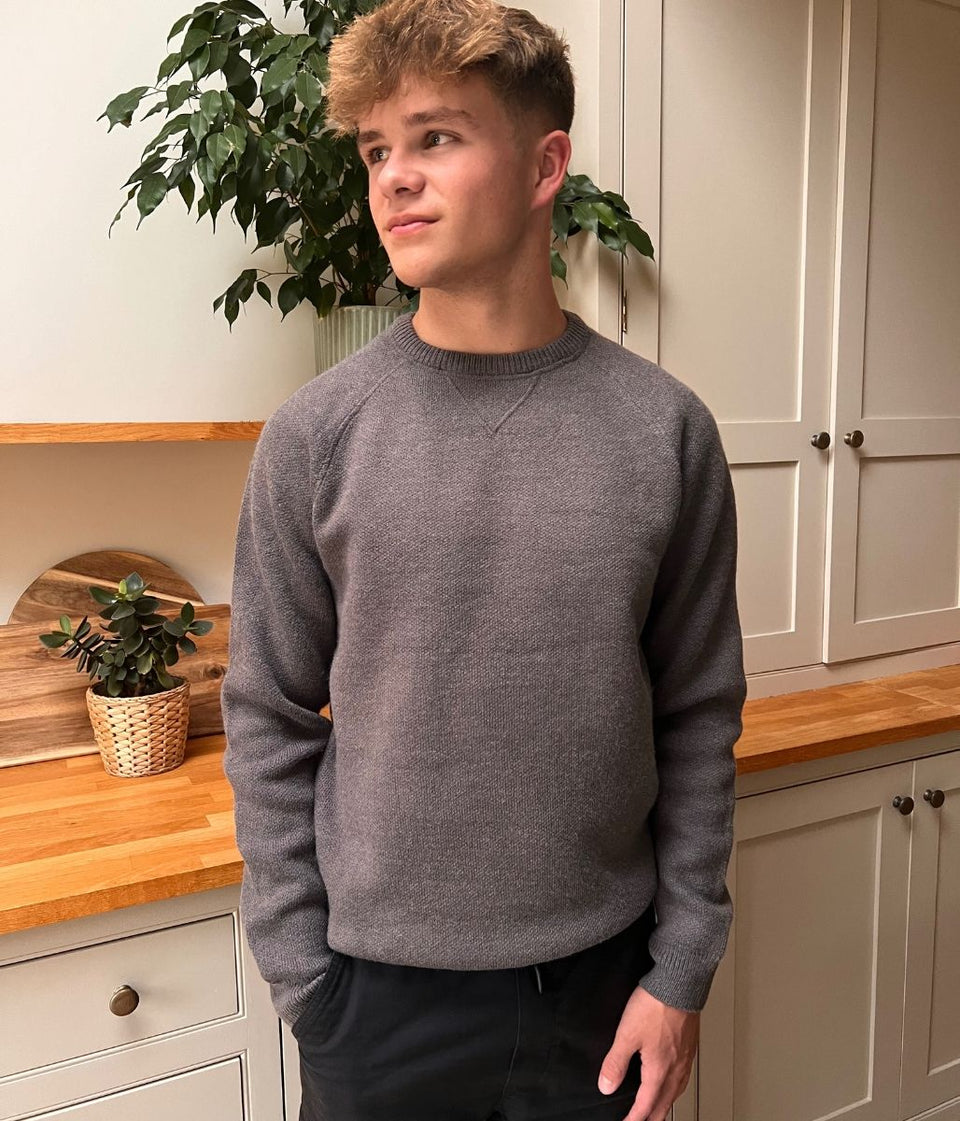 Grey Men's Wool Blend Jumper