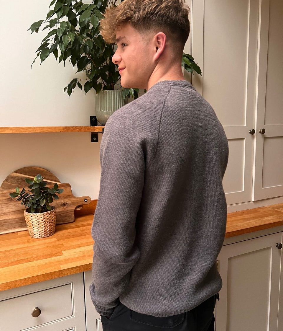 Grey Men's Wool Blend Jumper