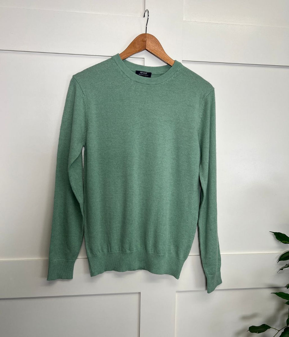 Light Green Mens Wool & Cashmere Jumper