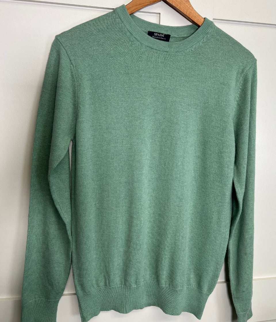 Light Green Mens Wool & Cashmere Jumper