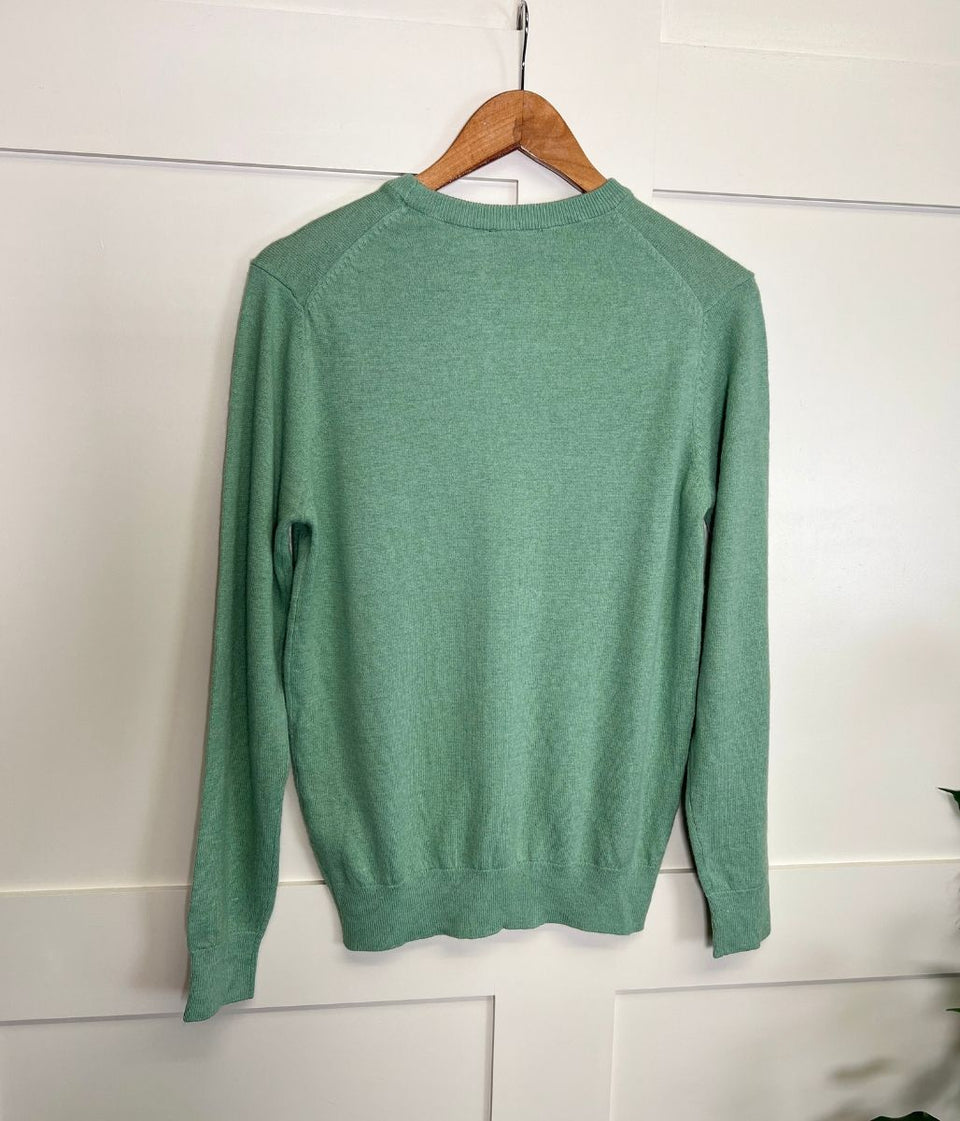 Light Green Mens Wool & Cashmere Jumper