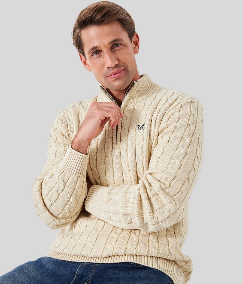 Sand Mens Oarsman Cotton Half Zip Jumper