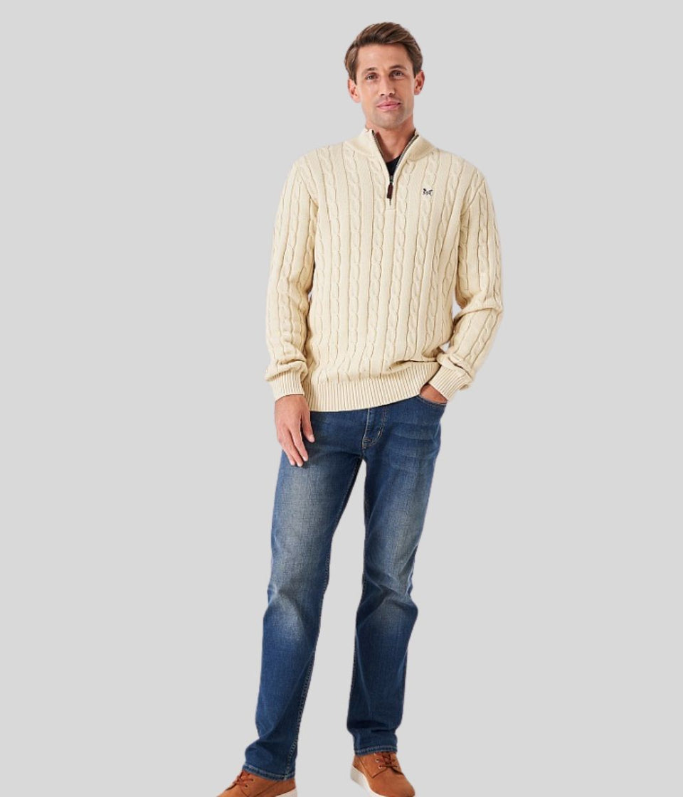 Sand Mens Oarsman Cotton Half Zip Jumper