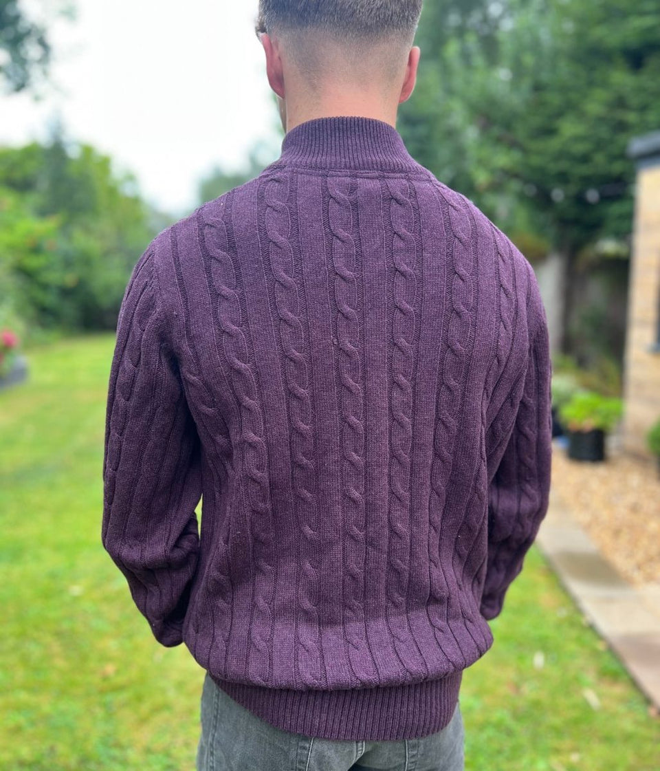 Mahogany Mens Oarsman Cotton Half Zip Jumper