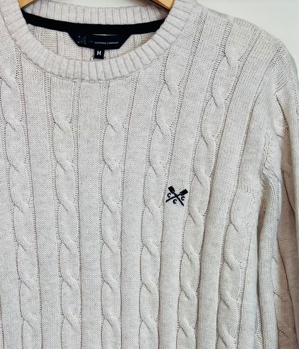 Ecru Mens Oarsman Cable Jumper