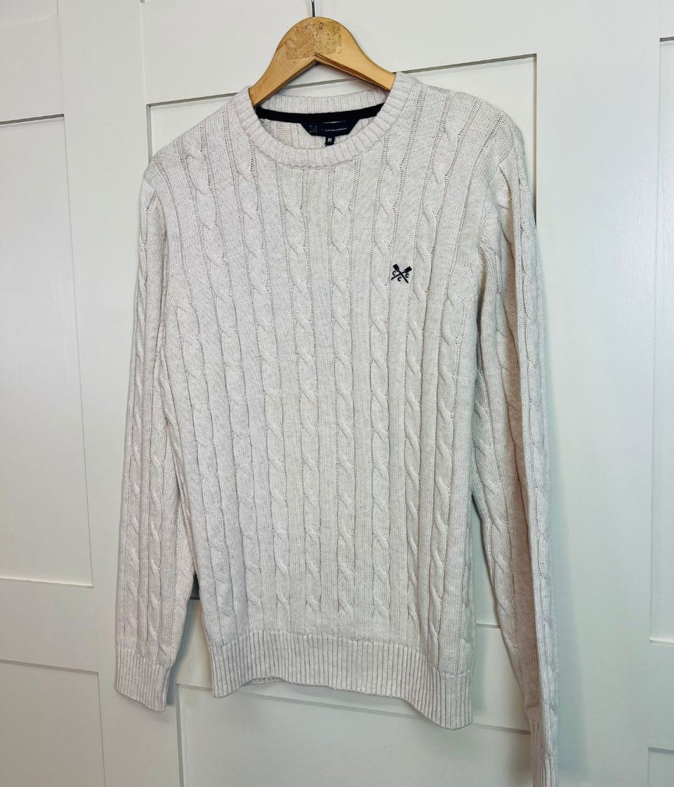 Ecru Mens Oarsman Cable Jumper