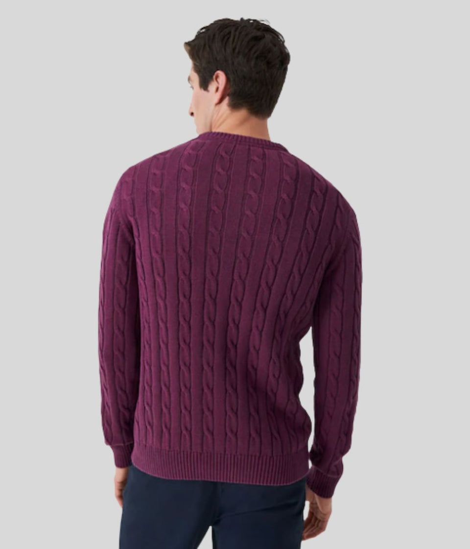 Purple Mens Oarsman Cable Jumper