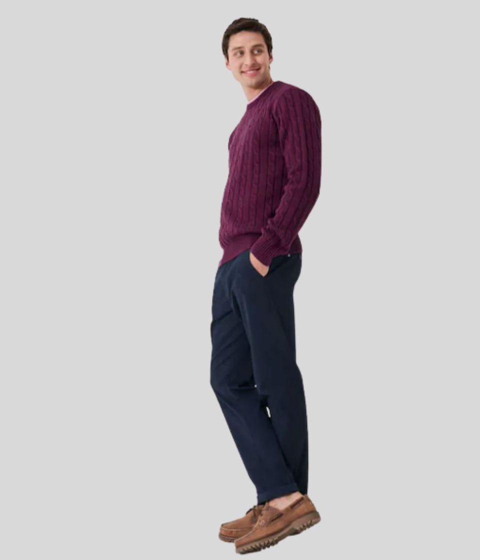 Purple Mens Oarsman Cable Jumper