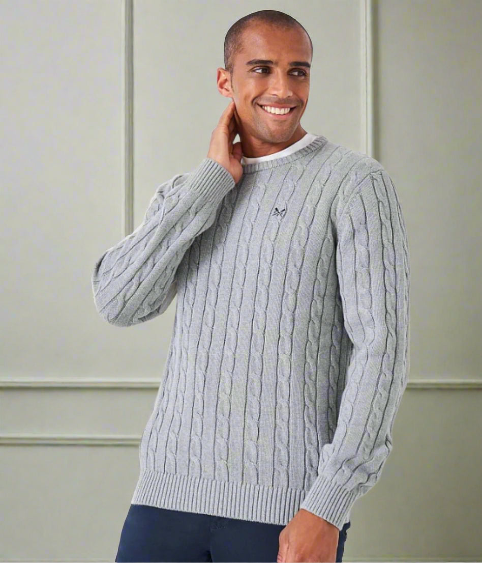 Grey Mens Oarsman Cable Jumper