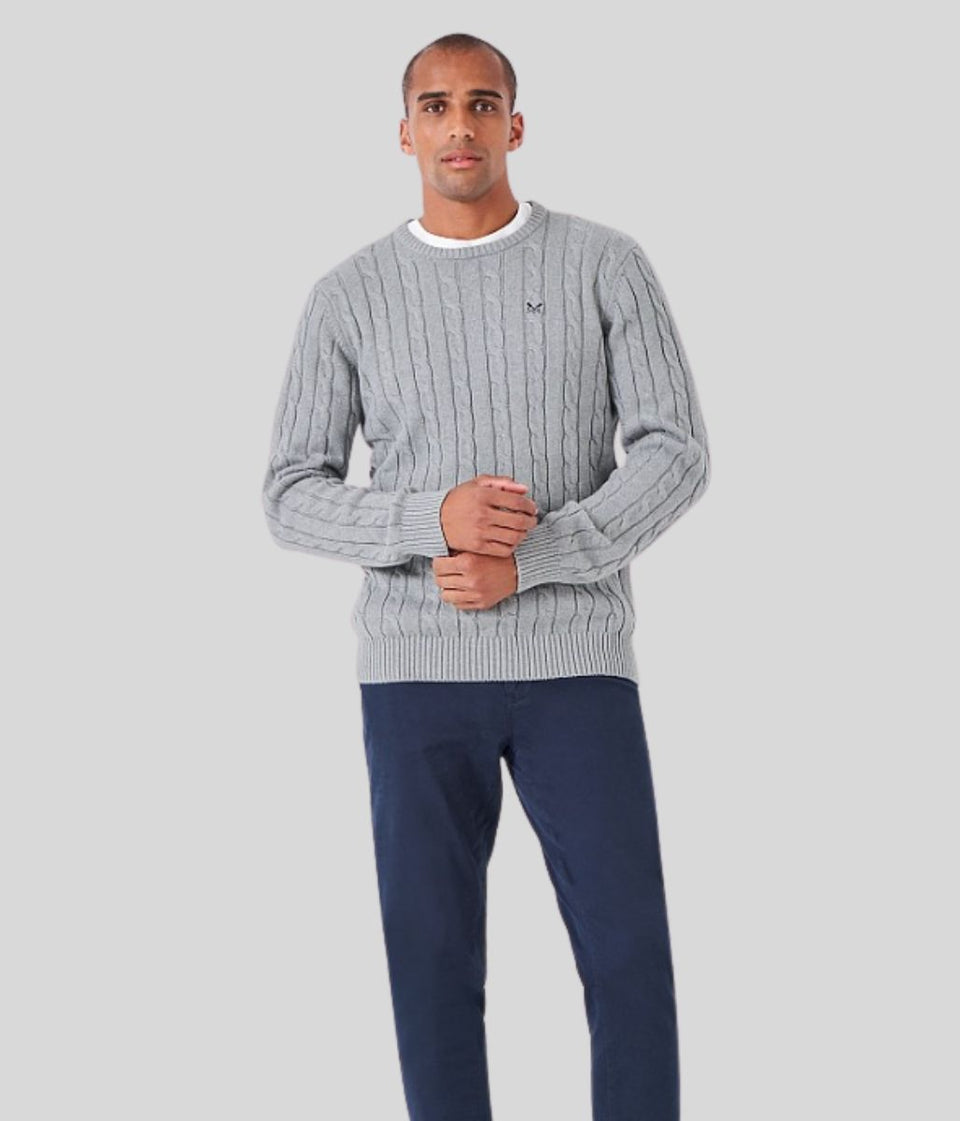 Grey Mens Oarsman Cable Jumper