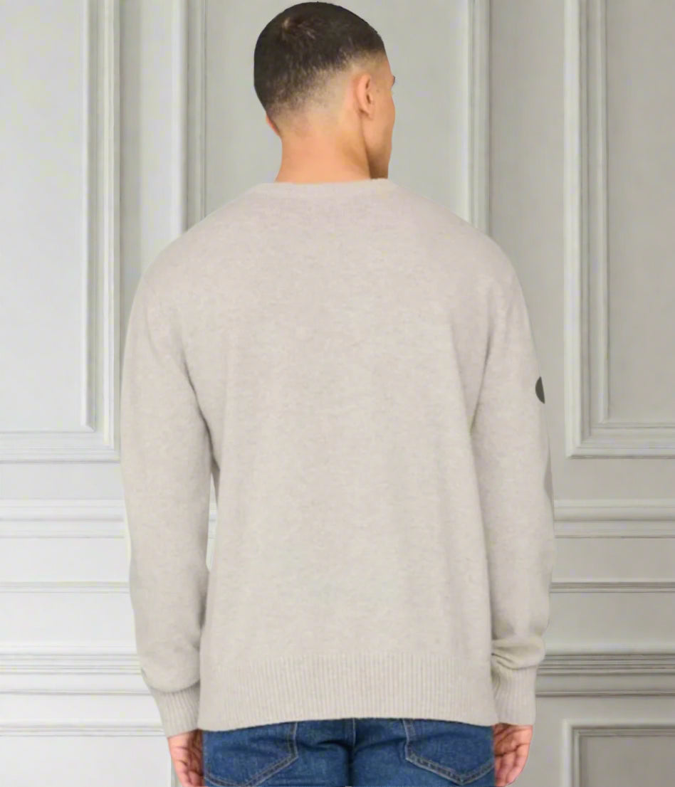 Grey Wool Blend Mens Jumper