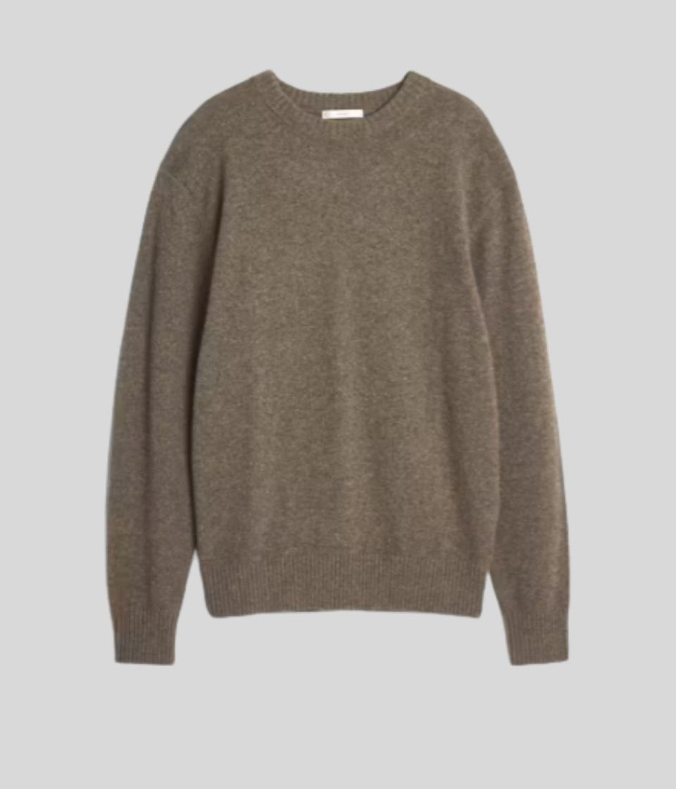 Brown Wool Blend Mens Jumper