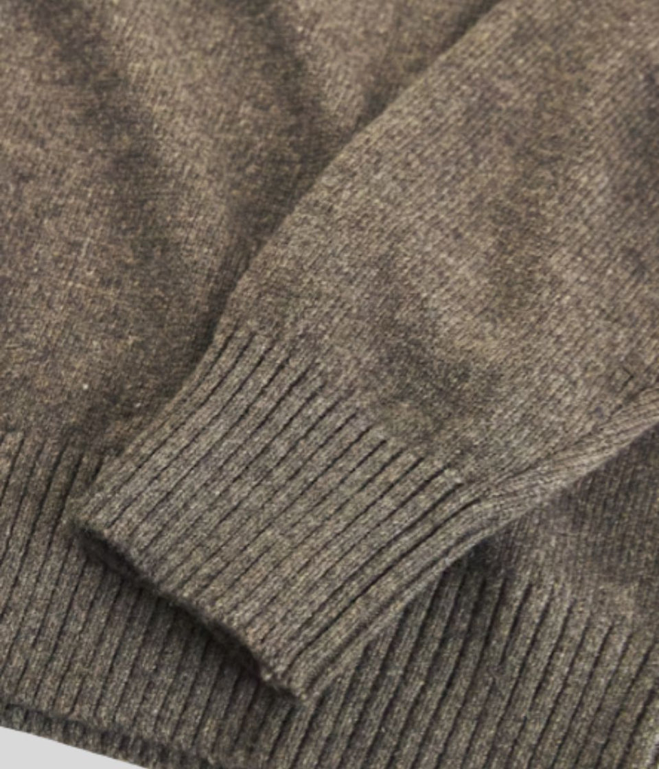 Brown Wool Blend Mens Jumper