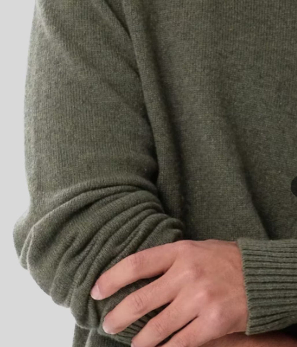 Green Wool Blend Mens Jumper