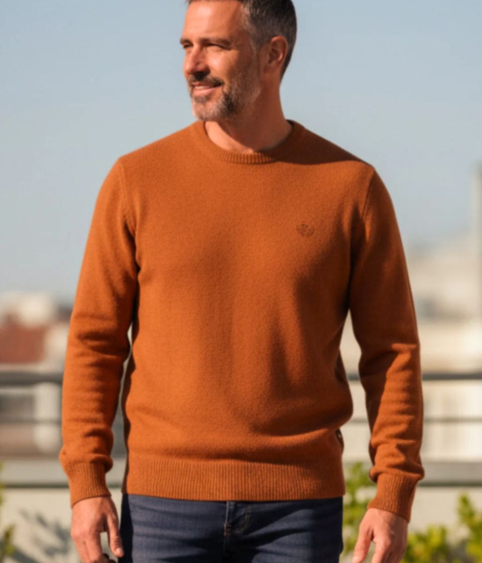 North Sails Orange Wool Rich Mens Crew Neck Jumper