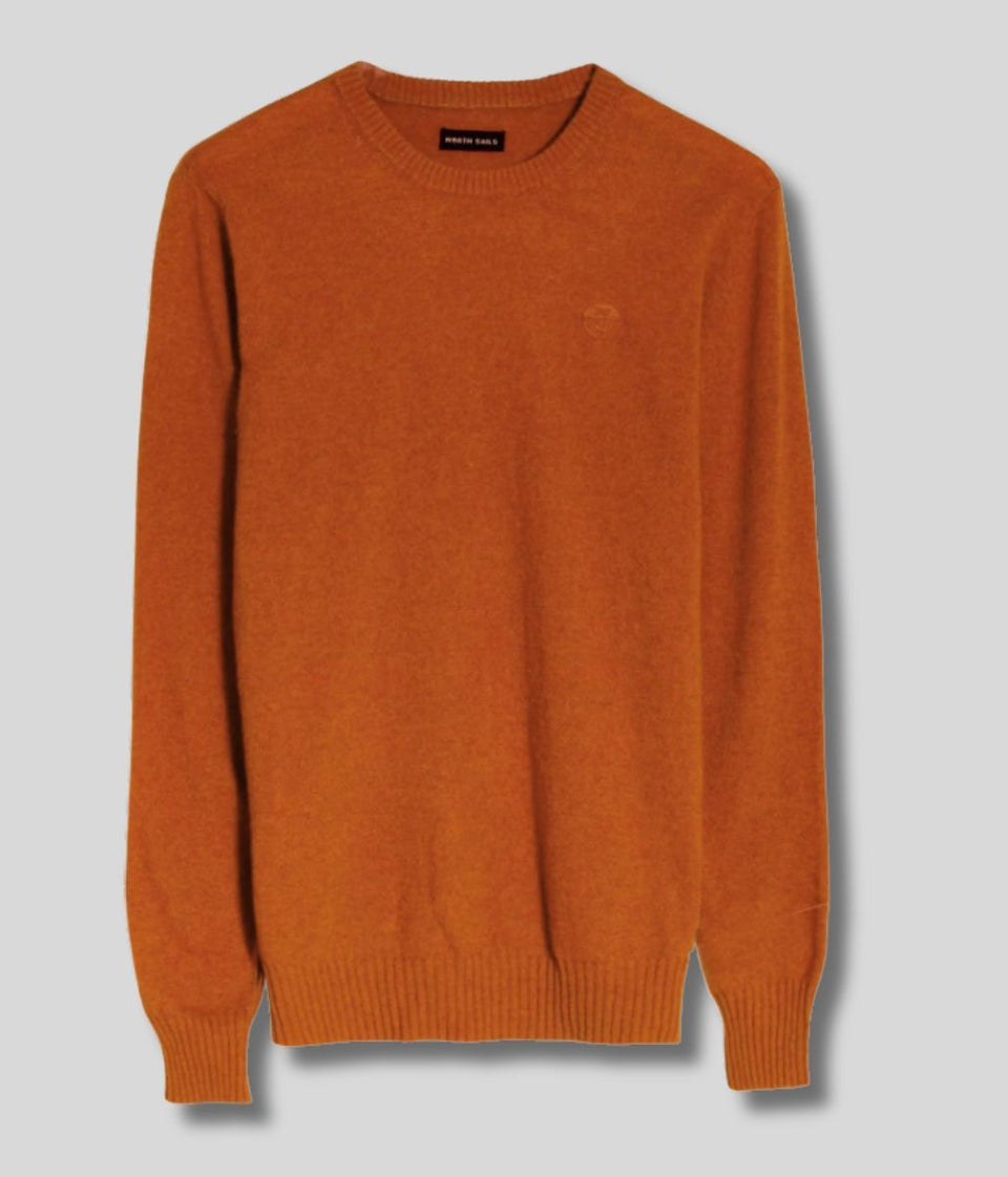 North Sails Orange Wool Rich Mens Crew Neck Jumper