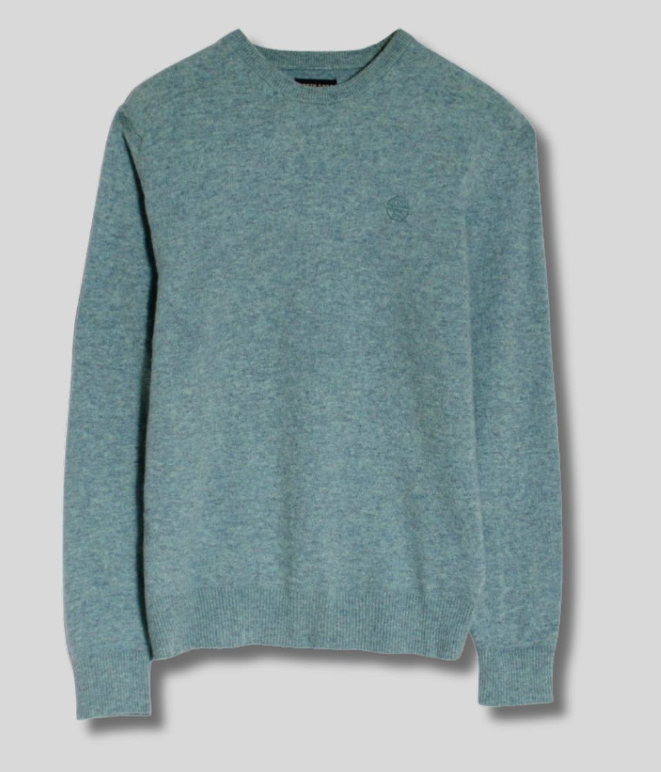North Sails Light Blue Wool Rich Mens Crew Neck Jumper