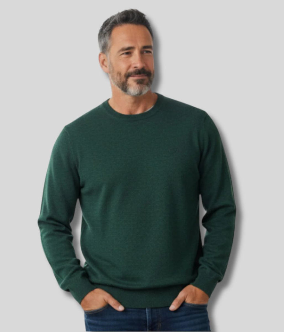 North Sails Forest Green Wool Rich Mens Crew Neck Jumper
