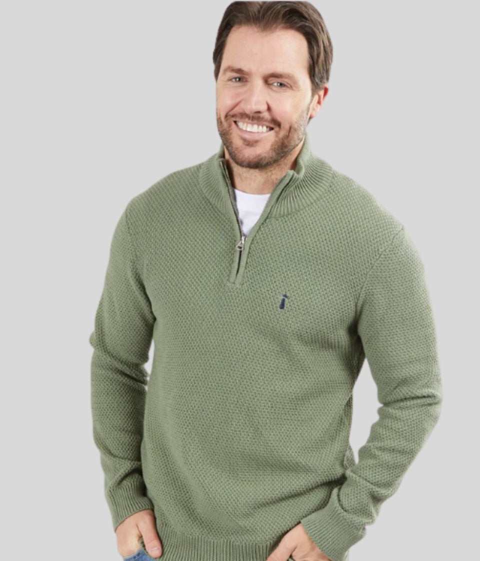 Sage Green Ashgrove 1/4 Zip Jumper