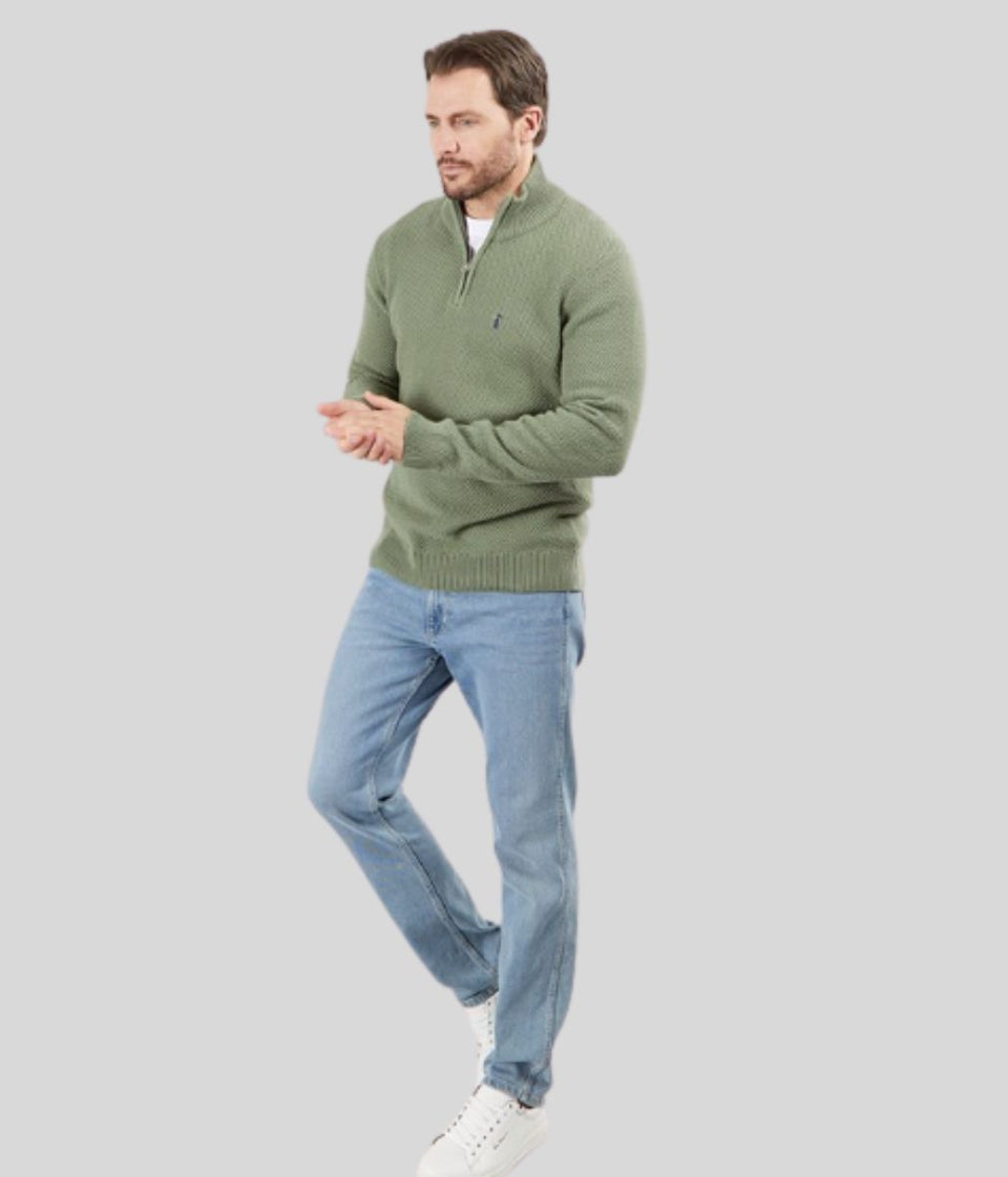 Sage Green Ashgrove 1/4 Zip Jumper