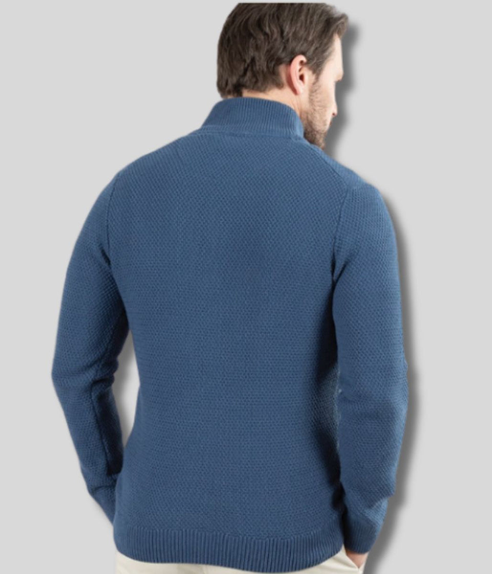 Denim Blue Ashgrove 1/4 Zip Jumper