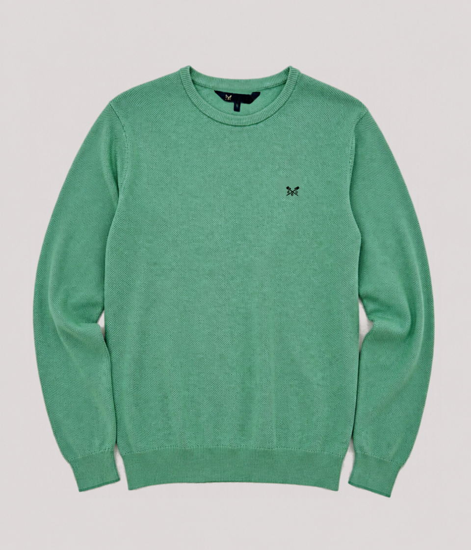 Aqua Cotton Mens Textured Knit Jumper