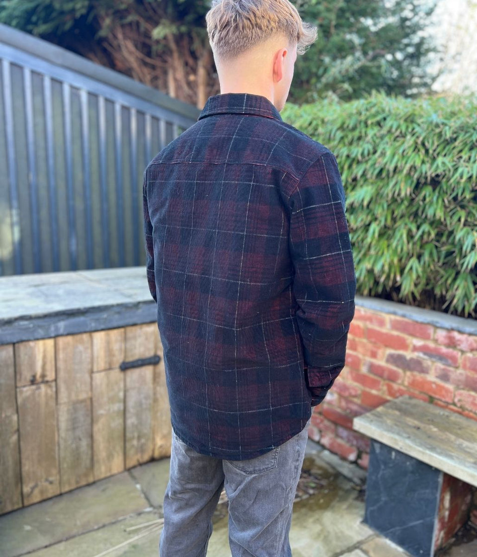Mens Checked Cord Padded Shirt