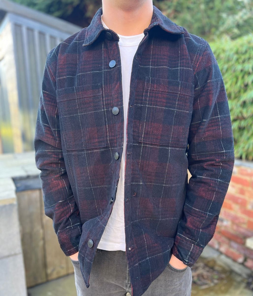 Mens Checked Cord Padded Shirt