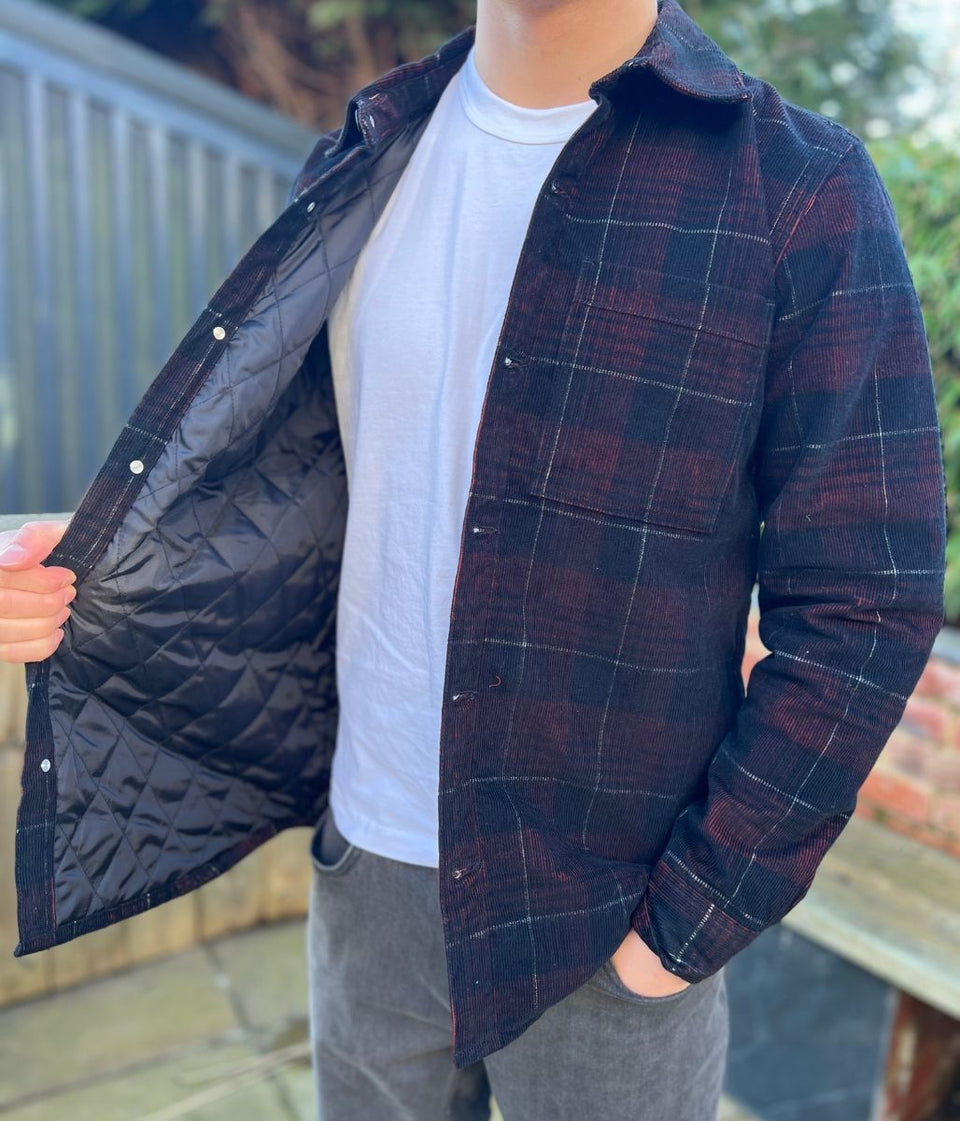 Mens Checked Cord Padded Shirt