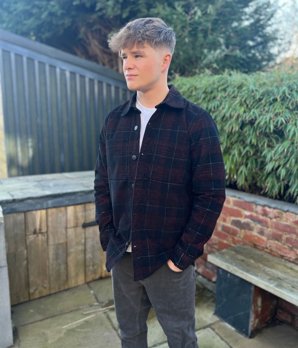 Mens Checked Cord Padded Shirt